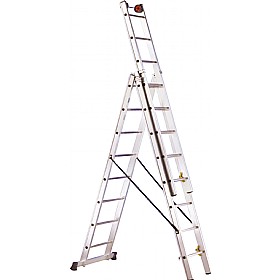 Euro 3 Way Aluminium Step Ladders £212 - Access Equipment