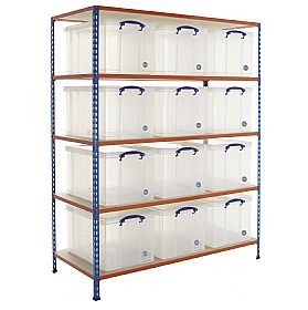 Value Shelving Bay With 12 X 24 Litre Really Useful Boxes Archive