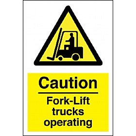 Caution Fork Lift Trucks Operating Sign | Cheap Caution Fork Lift ...