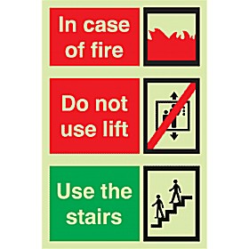 In Case Of Fire Do Not Use Left Use The Stairs Gemglow Sign | Cheap In ...