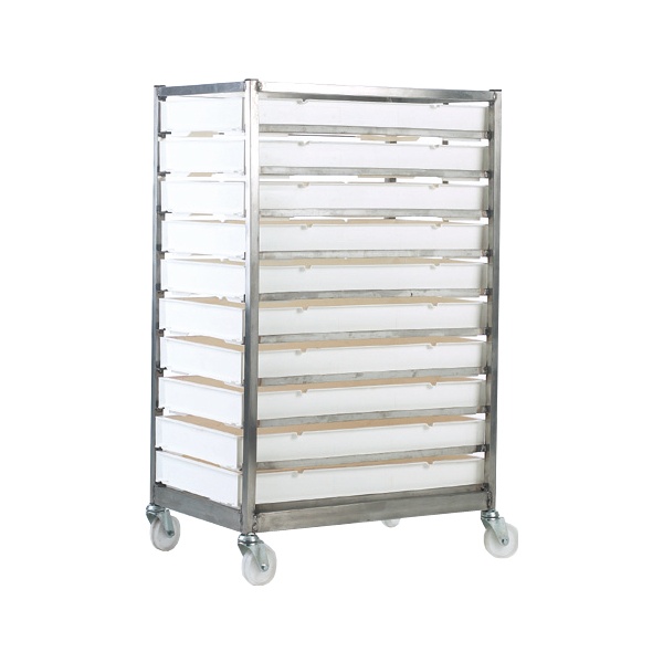 10 Tray Stainless Steel Tray Rack | Container Trolleys