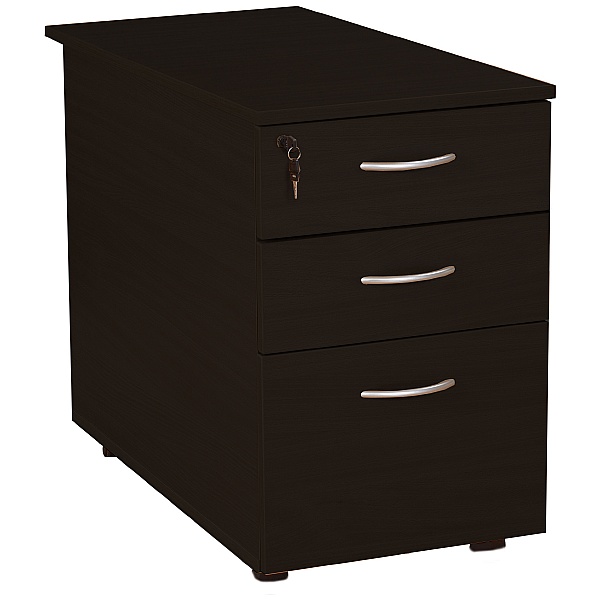 Next Day Eclipse Black Desk High Pedestals Drawer Pedestals