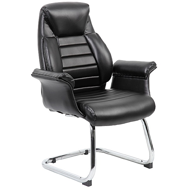 Jersey  Executive Leather Faced Visitor Armchairs