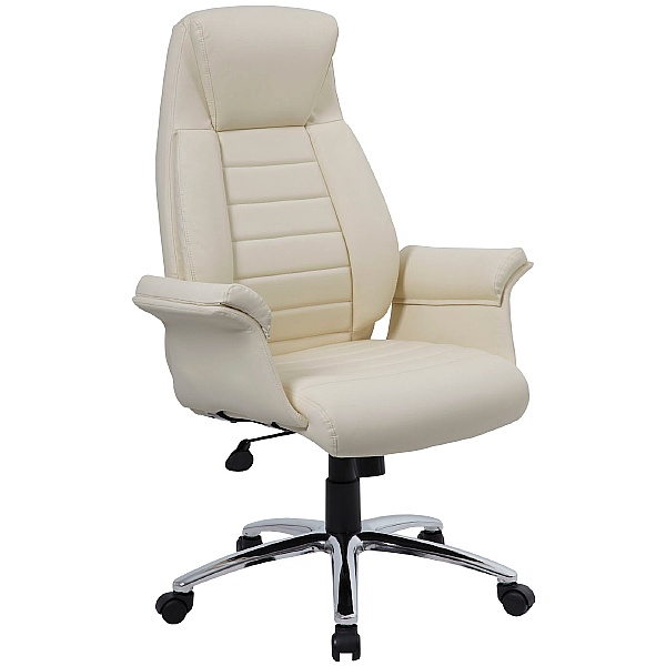 Jersey High Back Executive Leather Faced Armchair