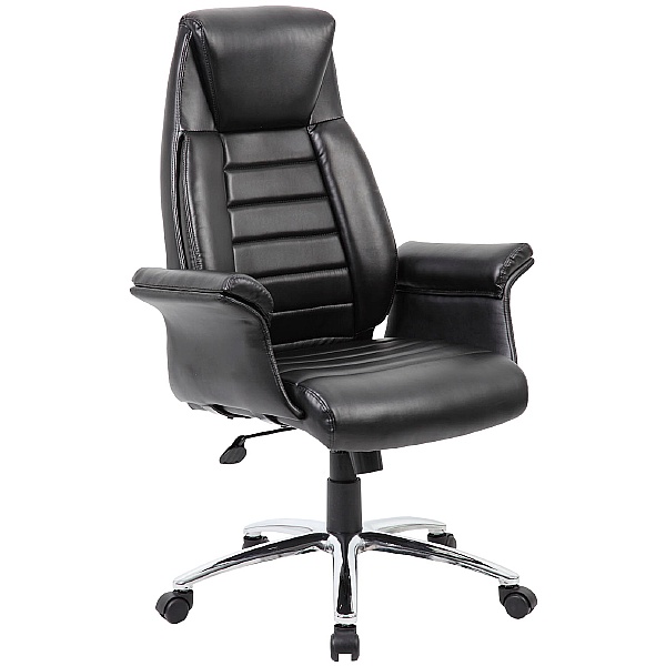 Jersey High Back Executive Leather Faced Armchair