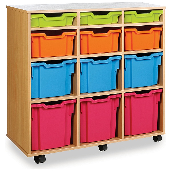 12 Tray Variety Vertical Mobile Storage | Tray Storage