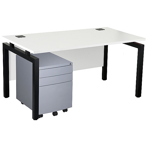 NEXT DAY Karbon K4 Rectangular Bench Desks with 3 Drawer Metal Mobile ...