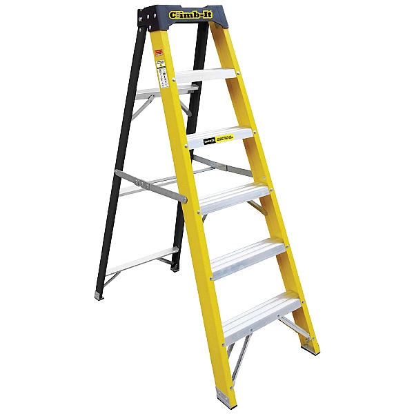 Climb-It Glass Fibre Swingback Stepladders | Glass Fibre Step Ladders