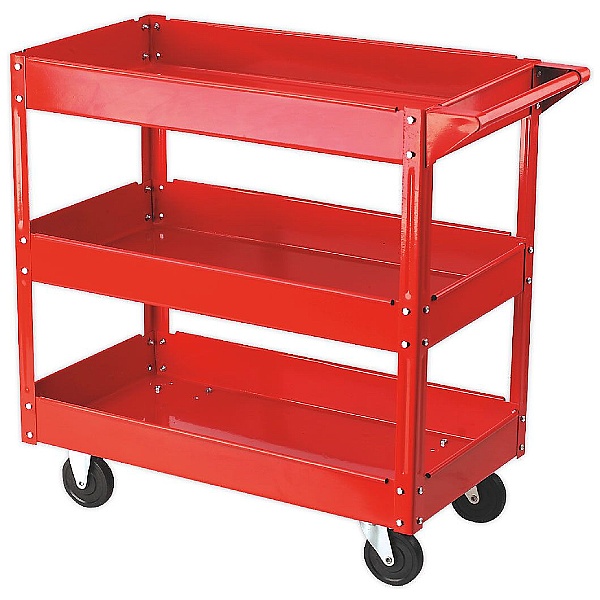 Sealey Heavy Duty Workshop Trolley - 3 Levels - Red | Workshop Trolleys