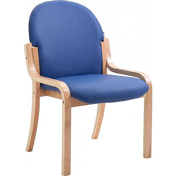 Lincoln Wooden Frame Vinyl Stacking Chair Without Arms | Reception Seating