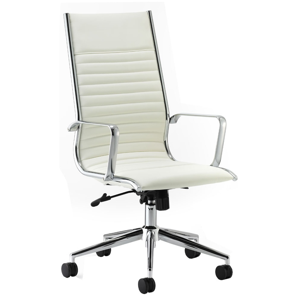 Premio Ivory Leather Faced Manager Chair | Executive Office Chairs