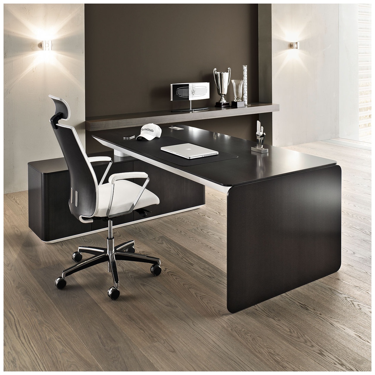 BN eRange Bow Fronted Managerial Desks With 2000mm Left Side Board | L ...