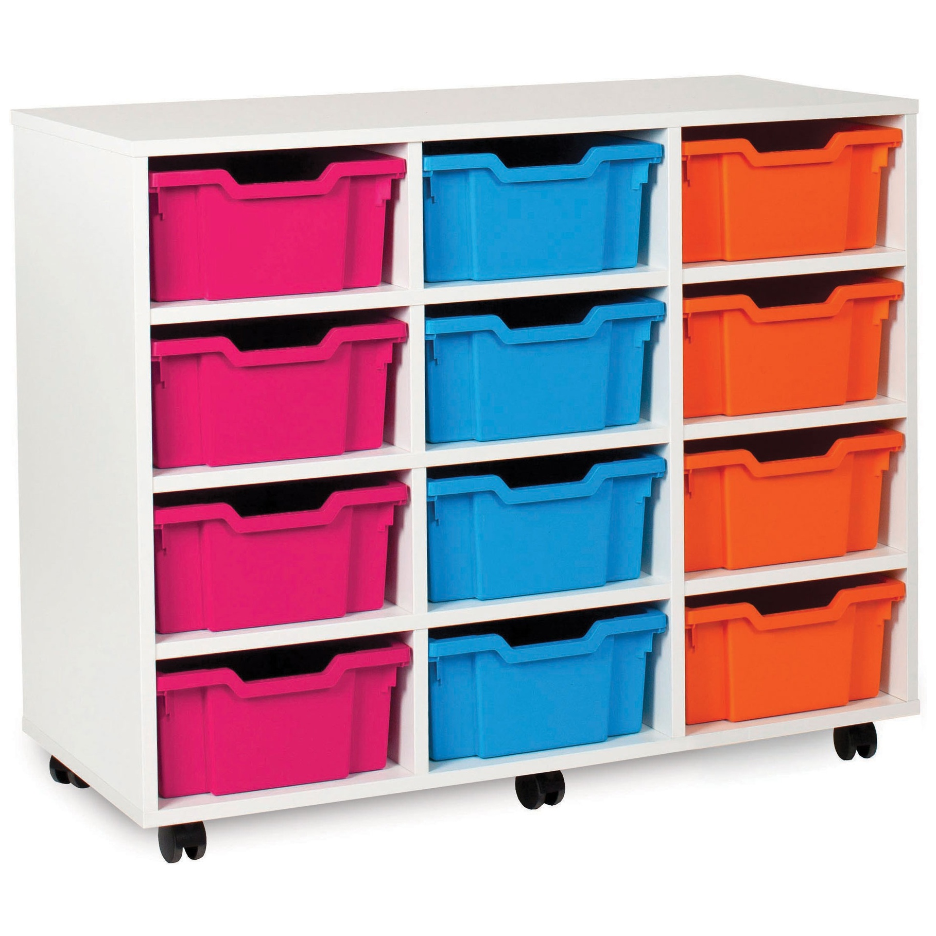 12 Deep Tray White Range Horizontal Storage Unit | Tray Storage