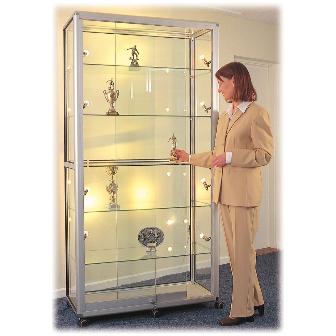Wide Mobile Glass Showcase With Sliding Doors Display Cabinets | My XXX ...