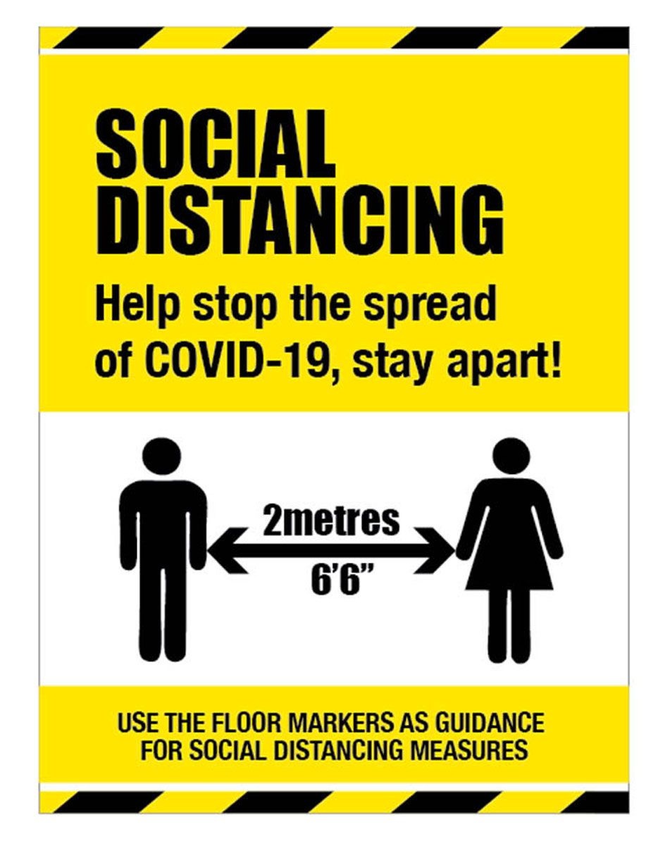 Social Distancing Sign - Help Stop The Spread - Stay Apart - Floor ...