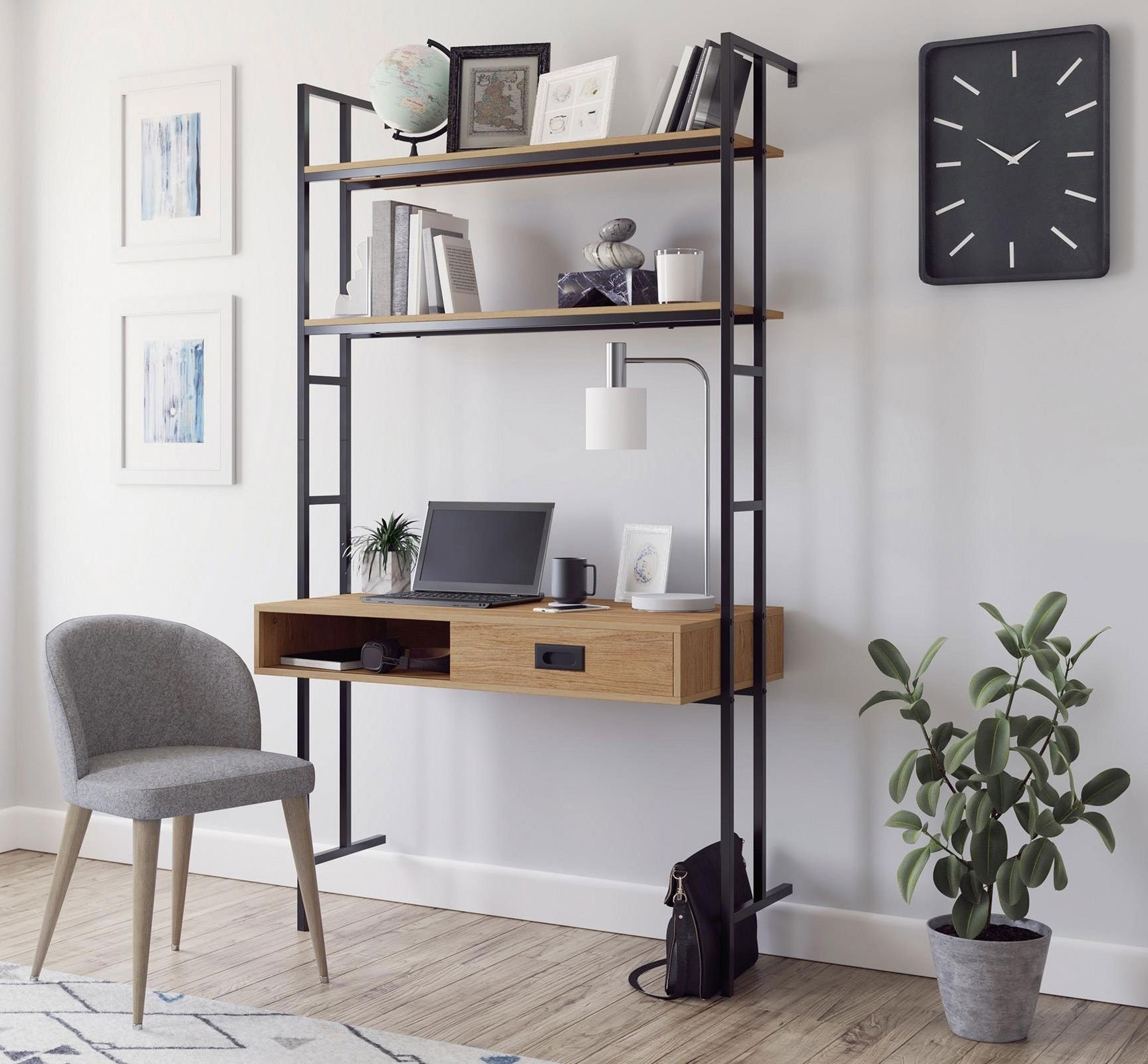 Minimalist Hanging Wall Desk for Small Space | Home Interior Design